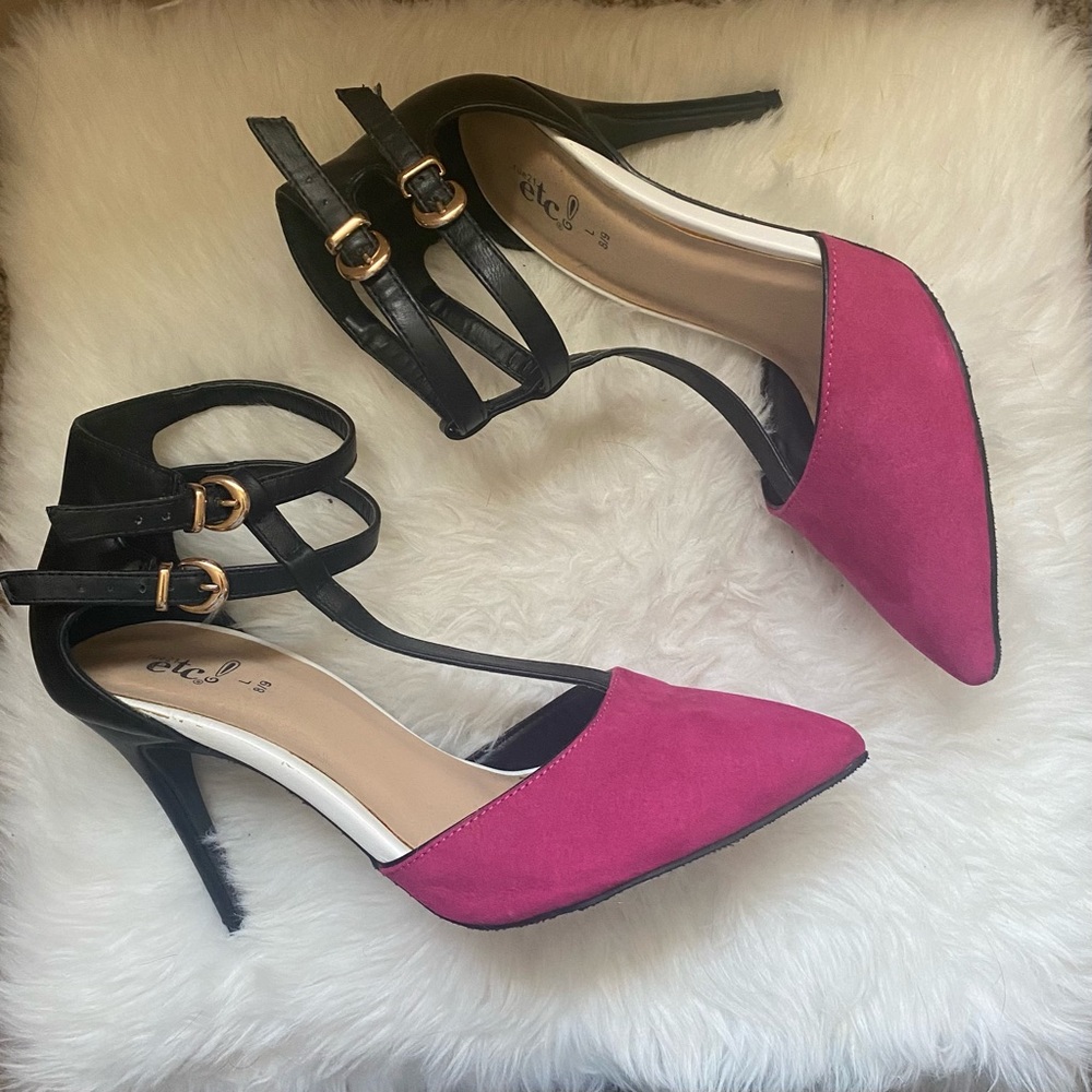 Magenta, Black & White Rue21 Heels. Size 8/9 L